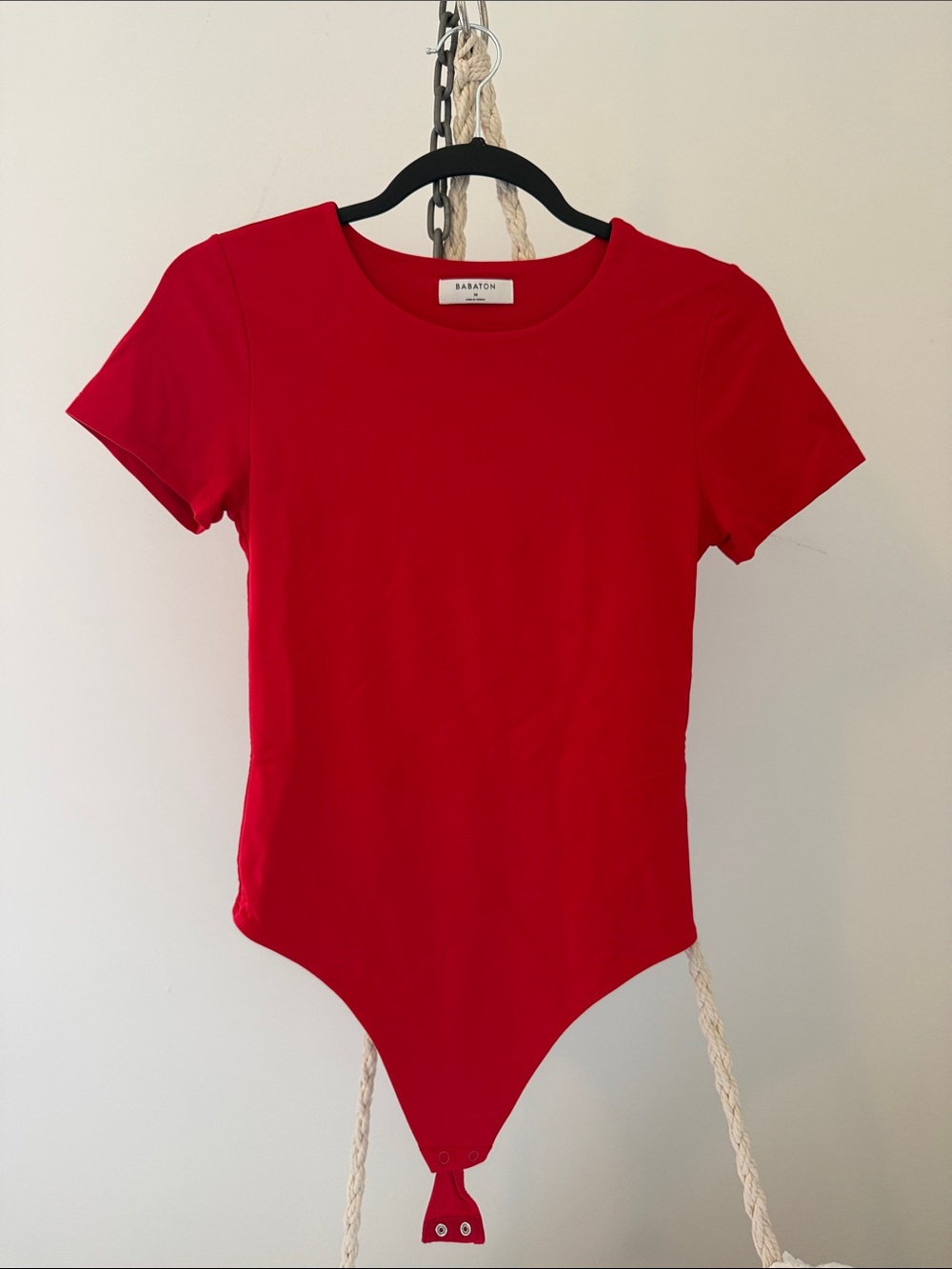 Babaton Red Short-Sleeve Bodysuit One-Piece